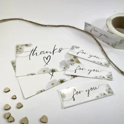 Best 5 - 100 Stück Dankeskarte GELB Paketbeileger A6 schlichte Danksagungskarten Blümchen floral beschriftbar Karten Danksagungskarten