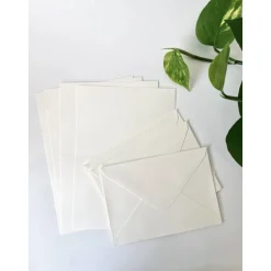 Clearance 3 - 50 Stück Karten wahlweise mit Umschlag Klappkarten aus Kraftpapier cremeweiß Einladungskarten