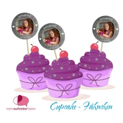 Sale 24 Cupcake Deko Aufkleber | Schulkind Herzchen - Tafeloptik - personalisierbar mti eigenem Foto Kinder Dekoration