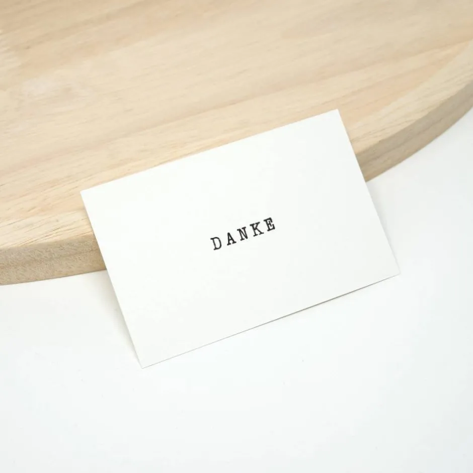Sale 50 Danke Kärtchen Vintage Minimalistisch | Schwarz weiß | Dankeskarten klein | Handgestempelt | Mini Dankekarten Danksagungskarten
