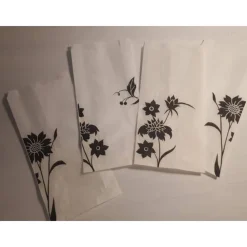 Sale 11 er Set Geschenktüten " Blumen schwarz auf weiß " Geschenkverpackungen