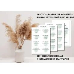 Outlet 64 Fotoaufgaben zur Hochzeit als PDF Download | Spiel für Hochzeitsgäste | Fotobox Aufgaben | Spielidee Hochzeit Hochzeitsgästebuch