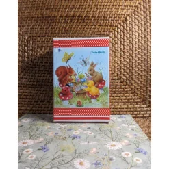 " Frohe Ostern, die fleißige Runde I ", Geschenkkarton mit Serviettenmotiv Geschenkverpackungen