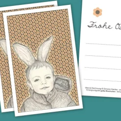 Discount 10 Geschenkanhänger "Hasenkind" /// ABVERKAUF Osterkarten