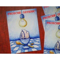 Discount 7 Glückwunschkarten "Frosche Ostern!", Osterkarten, Postkarten Ostern, Frosch Postkarten, Frohe Ostern Osterkarten