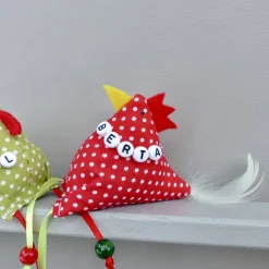 2 Hühner, 1 Hahn und 1 Henne,  mit Namen, individualisierbar, Osterdeko, Stoffhühner Osterdeko