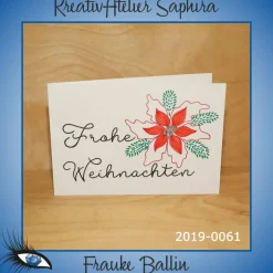 Weihnachtskarten|KreativAtelier Saphira ►2019-0061◄ Karte B6 - WEIHNACHTEN