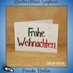 Weihnachtskarten|KreativAtelier Saphira ►2019-0436◄ Karte B6 - WEIHNACHTEN