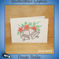 Weihnachtskarten|KreativAtelier Saphira ►2019-0055◄ Karte B6 - WEIHNACHTEN "Glocken"