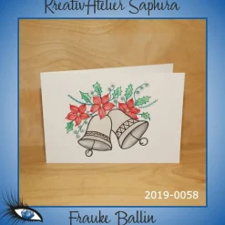 Weihnachtskarten|KreativAtelier Saphira ►2019-0058◄ Karte B6 - WEIHNACHTEN "Glocken"