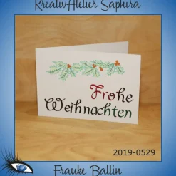 Weihnachtskarten|KreativAtelier Saphira ►2019-0529◄ Karte B6 - WEIHNACHTEN "Weihnachtszweig"