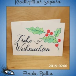 Weihnachtskarten|KreativAtelier Saphira ►2019-0266◄ Karte B6 - WEIHNACHTEN "Weihnachtszweig"