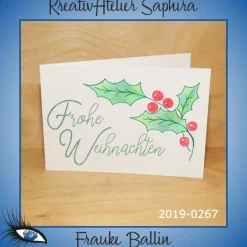 Weihnachtskarten|KreativAtelier Saphira ►2019-0267◄ Karte B6 - WEIHNACHTEN "Weihnachtszweig"