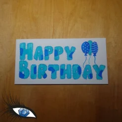 ►2023-0061◄ Karte Din lang - GEBURTSTAG "Happy Birthday + Luftballons" Glückwunschkarten
