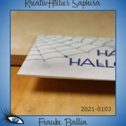 Einladungskarten|KreativAtelier Saphira ►2021-0103◄ Karte Din lang - HALLOWEEN "Halloween + Spinnenweben"