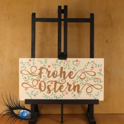 Clearance ►2022-0007◄ Karte Din lang - OSTERN "Frohe Ostern + Blumen" Osterkarten