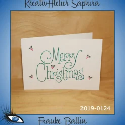 Weihnachtskarten|KreativAtelier Saphira [2019-0124] Klappkarte "Merry Christmas / Weihnachten" - handgeschrieben