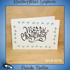 Weihnachtskarten|KreativAtelier Saphira [2019-0276] Klappkarte "Merry Christmas / Weihnachten" - handgeschrieben