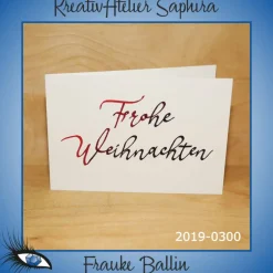 Weihnachtskarten|KreativAtelier Saphira [2019-0300] Klappkarte "Merry Christmas / Weihnachten" - handgeschrieben