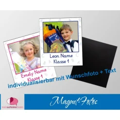 Clearance 20 Magnetfotos - Polaroid-Design | personalisierbar mit Foto - Einschulung Kinder Einschulung