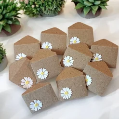 Dekoration|pollimarket 10 Mini Umschläge Gänseblümchen mit Kärtchen – Gastgeschenk, Geldgeschenk & Mitbringsel