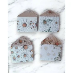 Sale 13 Mini Umschläge Gänseblümchen mit Briefpapier – Kleine Briefumschläge für Geldgeschenk, Gastgeschenk & Mitbringsel Dekoration