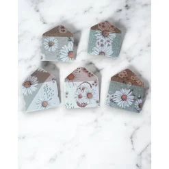 Sale 13 Mini Umschläge Gänseblümchen mit Briefpapier – Kleine Briefumschläge für Geldgeschenk, Gastgeschenk & Mitbringsel Dekoration