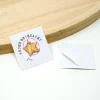 24 Namensaufkleber, gelber Origami Stern | selbst beschriften | Weihnachten Aufkleber | rund, 4 cm Sticker & Aufkleber