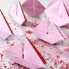 Clearance 10 Origami Segelboote rosa – Tischdeko Konfirmation, Taufe, Hochzeit, Schiffe, Boote, Papierdeko mit Herzen Tischdekoration