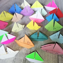 Clearance 10 Origami Segelboote Tischdeko – Maritim, Bunt, Taufe, Hochzeit, Papierboote, Boote, Schiffe Tischdekoration