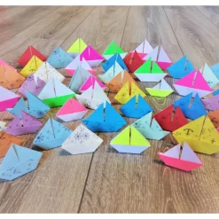 Clearance 10 Origami Segelboote Tischdeko – Maritim, Bunt, Taufe, Hochzeit, Papierboote, Boote, Schiffe Tischdekoration