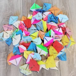 Clearance 10 Origami Segelboote Tischdeko – Maritim, Bunt, Taufe, Hochzeit, Papierboote, Boote, Schiffe Tischdekoration