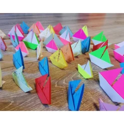 Clearance 10 Origami Segelboote Tischdeko – Maritim, Bunt, Taufe, Hochzeit, Papierboote, Boote, Schiffe Tischdekoration