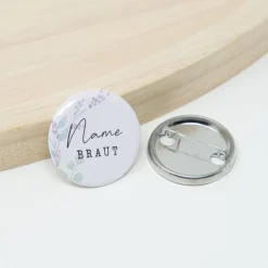 Junggesellinnenabschied|Kreativschmalz 10 personalisierte Hochzeit JGA Button, Stil 06 | runde 32mm Namen Button | Junggesellenabschied Namensbutton