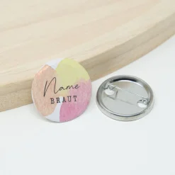 Junggesellinnenabschied|Kreativschmalz 10 personalisierte Hochzeit JGA Button, Stil 01 | runde 32mm Namen Button | Junggesellenabschied Namensbutton
