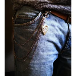 Geschenke Für Männer|Tinas Schmucktruhe 4 reihige Hosenkette, Schlüsselkette, Portemonnaie Kette
