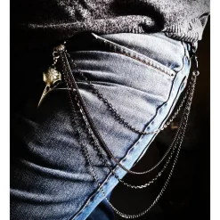 New 4 reihige Hosenkette, Schlüsselkette, Portemonnaie Kette Geschenke Für Männer