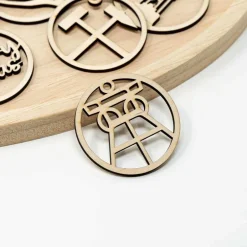 6 Ruhrpott Holzanhänger – Weihnachtsset | Pott Weihnachtsschmuck Motiv | Holz Baumschmuck Baumschmuck Personalisierbar