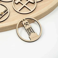 6 Ruhrpott Holzanhänger – Weihnachtsset | Pott Weihnachtsschmuck Motiv | Holz Baumschmuck Baumschmuck Personalisierbar