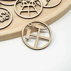 6 Ruhrpott Holzanhänger – Weihnachtsset | Pott Weihnachtsschmuck Motiv | Holz Baumschmuck Baumschmuck Personalisierbar