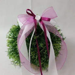 Clearance 10 St. Autoschleifen in BEERE mit WEISS oder CREME - Antennenschleifen zur Hochzeit Hochzeitsdeko