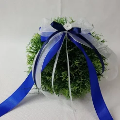 Best 10 St. Autoschleifen in BLAU mit WEIß oder CREME Antennenschleifen zur Hochzeit Accessoires