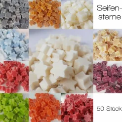 New 50 St. Seifensterne SCHNEEROSE - WEISS - Schafmilchseife - Gastgeschenke - Adventskalenderfüllung Gastgeschenke