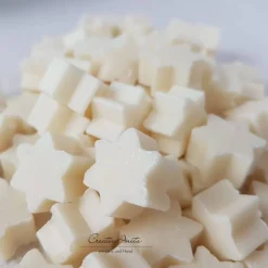 New 50 St. Seifensterne SCHNEEROSE - WEISS - Schafmilchseife - Gastgeschenke - Adventskalenderfüllung Gastgeschenke