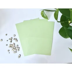 30 Stück Kartenset Klappkarten aus Kraftpapier in blau, grün und gelb Einladungskarten