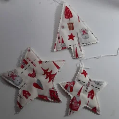 1 Stern klein, 1 Stern groß und 1 Bäumchen Weihnachten zum Aufhängen, Set 18 Weihnachtsdeko