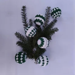 Baumschmuck|Hexenmasche 6 umhäkelte Weihnachtsbaumkugeln