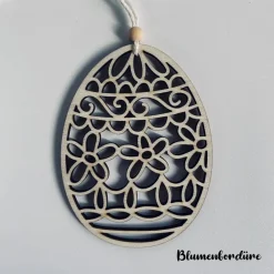 Best 7 verschiedene Eieranhänger aus Holz, Holzeier als Dekoration oder Geschenk zu Ostern, filigrane gelaserte Eier Ostereier