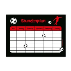 Online A4 Stundenplan | Fußballspieler rot - personalisierbar - optional wiederbeschreibbar Kinder Stundenplan