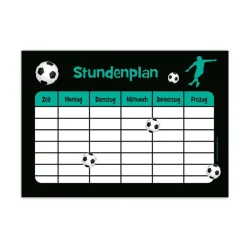 Online A4 Stundenplan | Fußballspieler türkis - personalisierbar - optional wiederbeschreibbar Kinder Stundenplan